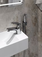 OneLife смеситель для раковины однорычажный полимерный с гигиеническим набором, хром арт-P01-022cr — фото 9, Смесители для раковины