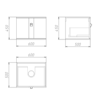 Тумба подвесная "НОРМА-60 см" с 1-ящ. белый глянец (ум.GR-3013,3016) арт-106016 — фото 4, Тумбы под раковину