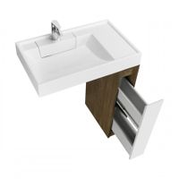 Тумба без фасада ЛОНДРИ 20 (под раковину РЕЙН 80), под с/маш., дуб кантри 1A267101LHDY0 — фото 7, Тумбы под раковину