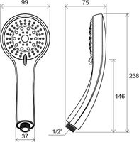 Душевая лейка Ravak 5 режимов арт-X07P008 — фото 3, Лейки для душа