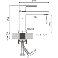 Смеситель для раковины BELZ , оружейная сталь арт-B10672-3 — фото 2, Смесители для раковины