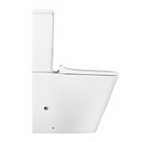 Унитаз-компакт Azario Quadro 605x340x810 напольный, смыв "Торнадо", безободковый с сидением микролифт и арматурой, белый арт-AZ-2175 UQ1 — фото 9, Напольные унитазы