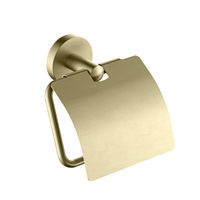 AQ4209BG ОБЕРОН бумагодержатель с крышкой, шлиф. золото — фото 1, Держатели туалетной бумаги