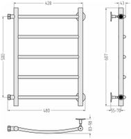 Полотенцесушитель водяной Стилье Версия-Б2" 500х400 (5) Г 18 Без покрытия 00612-5040 — фото 4, Водяные полотенцесушители