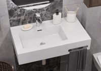 Раковина КВАДРО Про 80, левая арт-1A734431QA01L — фото 4, Раковины подвесные