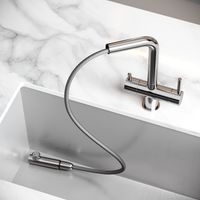 Смеситель для кухни SANCOS Spin с поворотным и вытяжным изливом, c краном для фильтрованной воды, цвет брашированный никель, арт. арт-SC4015BN — фото 8, Смесители для кухни