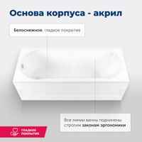 Акриловая ванна Aquanet Light 170x70 (с каркасом) 00244927 — фото 10, Акриловые ванны