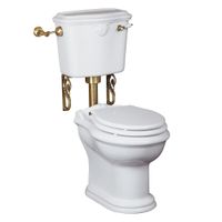 IMPERO Комплект унитаз напольный выпуск в стену, бачок низкий с ручкой бронза, белый (БЕЗ КРЫШКИ) 31145 — фото 1, Напольные унитазы