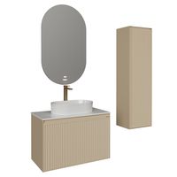 Тумба подвесная "КРИСТАЛЛ-80 см" с 1 ящ. беж. матовая арт-108044 — фото 2, Тумбы под раковину