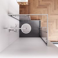 Gem душевое огражд прямоугольн.,раздвиж.двери 100x80 хром мат.,стекло прозрачн арт-W90G-403-100280-MT — фото 4, Прямоугольные душевые уголки