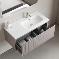 Тумба подвесная SANCOS Snob R 1.0 995х445х406, c одним ящиком оснащенным доводчиками, Doha Soft , арт.SNR1.0100RSM — фото 4, Тумбы под раковину