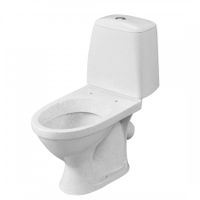 Унитаз-компакт "Соната" косой выпуск,1 сорт,с кнопочной арматурой и сиденьем,крап на белом ,SANTERI арт-1P2012S0100BF — фото 2, Напольные унитазы