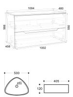 Orange Line Li-100TubMDF+B07-500W тумба с раковиной подвесная 100 см, черный/белый Li-100TubMDF+B07-500W — фото 2, Тумбы с раковиной