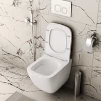 Унитаз подвесной Grossman (485х345х400) безободковый,белый с тонкой крышкой,микролифт,смыв торнадо,закрытое дно,1 место арт-GR-4497SQC — фото 3, Подвесные унитазы