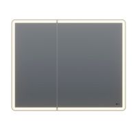 Шкаф зеркальный Lemark ELEMENT 100х80 см 2-х дверный, с подсветкой, с розеткой, цвет корпуса: Белый арт-LM100ZS-E — фото 1, Зеркальные шкафы в ванную