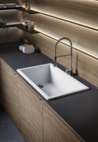 Кухонная мойка SIMAS LAVABI накладная или встраиваемая сверху без отверстий цвет белый Q600 — фото 3, Кухонные мойки