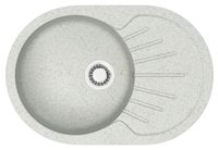 Кухонная мойка AZARIO Flora 730x450x215 искусственный мрамор, цвет светло серый арт-CS00079916 — фото 3, Кухонные мойки