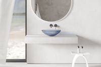 Раковина накладная прозрачная ABBER Kristall AT2802Saphir синяя — фото 4, Раковины накладные