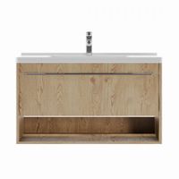 Тумба-умывальник ХОУП 100, 1 ящ., подвесная, орех (под раковину МИРАНДА 100) арт-1A287401HP6C0 — фото 2, Тумбы под раковину