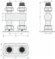 Модуль Модуль Сунержа 2х1/2" прямой EU50 Без покрытия 00-1537-1234 — фото 2, Комплектующие для полотенцесушителей