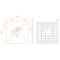 Душевой поддон квадрат STONE TRAY-G 900x900 14152099-02-11 — фото 3, Душевые поддоны