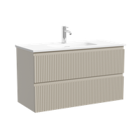 Тумба подвесная SANCOS Snob R 890х390х500, c двумя ящиками оснащенными доводчиками, Beige Soft , арт. арт-SNR90/39CE — фото 5, Тумбы под раковину