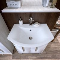 Комплект мебели для ванной Бриклаер БАЛИ 60L, светлая лиственница/белый — фото 9, Комплекты мебели для ванной