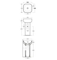 Колонна SIMAS BALLOON напольная цвет белый CN400 слив в стену — фото 2, Консоли для раковины