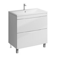 Тумба напольная "ВИСТА-80 см" с 2-я ящ. белый глянец (ум. Alice-80) арт-108066 — фото 1, Тумбы под раковину