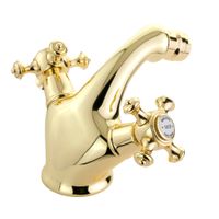 PRESTIGE См-ль д/биде, донный клапан "click-clack", золото 31604 — фото 3, Смесители для биде