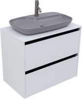 Тумба под раковину Allen Brau Activity 80 1.34004.WM белый матовый/черный браш — фото 7, Тумбы под раковину