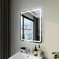 Зеркало Бриклаер Эстель-1 60 с подсветкой LED, кнопочный выключатель 4627125414213 — фото 1, Зеркала в ванную комнату