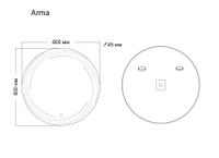 Зеркало ARMA D800 (800*800*45) LED с сенсорным выключателем арт-158080 — фото 3, Зеркала в ванную комнату