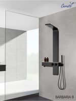Панель BARBARIA B душевая из нержавеющей стали Ceruttispa CT9657, цвет черный — фото 1, Душевые панели