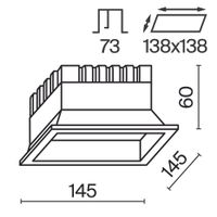 Встраиваемый светильник Technical арт-DL056-18W3-4-6K-W — фото 6, Точечные светильники