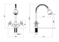 Товар: OneLife смеситель для кухни двухвентильный полимерный с гибким изливом, хром арт-P03-004cr - фото 12 OneLife смеситель для кухни двухвентильный полимерный с гибким изливом, хром арт-P03-004cr — фото 12, Смесители для кухни