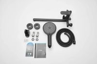 Смеситель для ванны однорычажный с длинным изливом и душем BELZ, черный арт-B22713-7 — фото 6, Смеситель для ванны