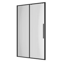 Дверь в нишу Niagara Nova NG-84-L12FHB (120х195) черный матовый,раздвижная влево,стекло рифленое,1 место — фото 1, Раздвижные душевые двери