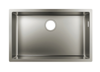 Мойка, Hansgrohe, S71, тип установки-под столешницу, ширина, мм-710, глубина, мм-450, высота, мм-190, отверстия для смесителя-отсутствуют, перелив-есть, справа, материал-нержавеющая сталь, цвет-натуральный арт-43428800 — фото 1, Кухонные мойки