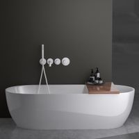 Смеситель встроенный для ванны с душем с термостатотом Timo Saona 2324/16YSM белый матовый — фото 1, Смеситель для душа