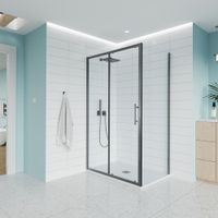 Душевой угол Veconi Evo 100SP GR 1100х1100x1950, графит брашинг, прозрачное стекло E1-SP-GR-110110-01-C9 — фото 1, Душевые уголки