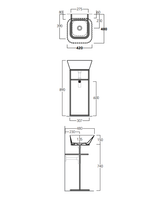 Металлическая структура SIMAS WAVE напольная цвет черный матовый WASA03 — фото 3, Консоли для раковины