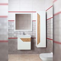 Комплект мебели для ванной Бриклаер , белый/дуб арт-БРАЙТОН 60 — фото 1, Комплекты мебели для ванной