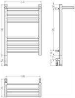 Полотенцесушитель электрический Сунержа Богема с полкой 3.0 600х400 / МЭМ левый Состаренная бронза арт-05-5806-6040 — фото 3, Электрические полотенцесушители