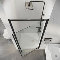 Дверь в нишу Niagara Nova NG-35-8AGR (80х195) распашная,графит,стекло прозрачное,1 место — фото 6, Распашные душевые двери