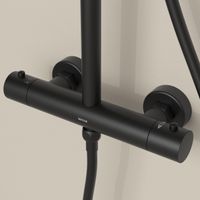 Душевая стойка Sancos Teo c термостатом, с регулировкой по высоте, цвет черный матовый, арт. SC11001MB — фото 6, Душевые стойки