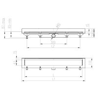 Душевой лоток AZARIO D40 Klasik 750 мм пристенный, боковой слив, пластиковый, с черной решеткой арт-AZ-CH 750 KC2 — фото 2, Трапы для душа