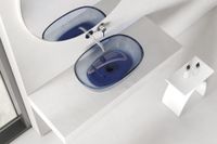 Раковина накладная прозрачная ABBER Kristall AT2805Saphir синяя — фото 4, Раковины накладные