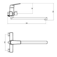 OneLife смеситель для ванны однорычажный полимерный универсальный с душевым набором, хром арт-P02-218cr — фото 1, Смеситель для ванны