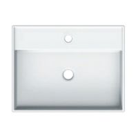 Раковина Scarabeo TEOREMA 2.0 подвесная или накладная с переливом с одним отверстием цвет белый арт-5105 — фото 2, Раковины подвесные